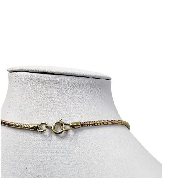 Vintage Circle Pendant Ball Chain Necklace Gold Tone 16 Inches - Picture 3 of 3